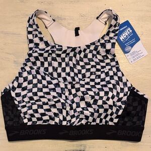 Brooks Black and White Sports Bra